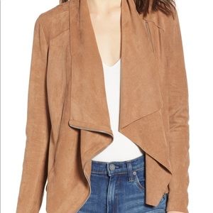 BlankNYC | faux suede zipper moto style jacket color is a tobacco brown size xs
